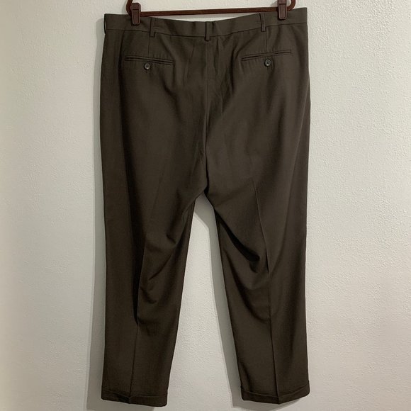 (T128) RBM Platinum Men’s 44x32 Olive Green Dress Pant, Rise 14, Leg 10, Nice! - Picture 9 of 15